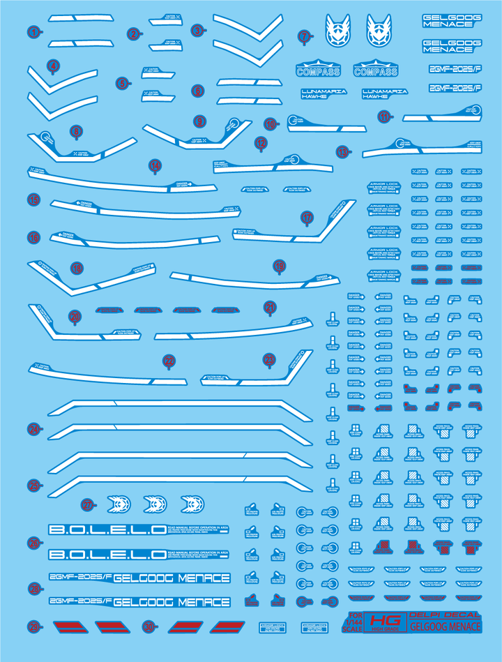 Delpi Water Decal For HG Gelgoog Menace - A-Z Toy Hobby