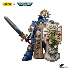 Joy Toy Warhammer 40K Ultramarines Primaris Captain with Relic Shield and Power Sword 1/18 Action Figure - A-Z Toy Hobby