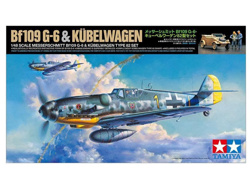 Tamiya 25204 Messerschmitt Bf109 G-6 & Kubelwagen Type 82 1/48 Model Kit - A-Z Toy Hobby