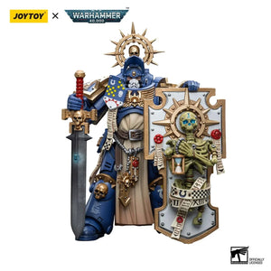 Joy Toy Warhammer 40K Ultramarines Primaris Captain with Relic Shield and Power Sword 1/18 Action Figure - A-Z Toy Hobby