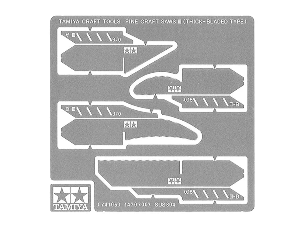 Tamiya 74105 Fine Craft Saws III Thick-bladed Type TAM74105 - A-Z Toy Hobby