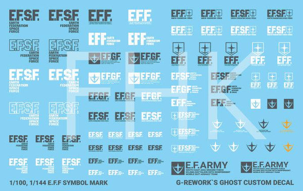 G-Rework Water Decal For HG/MG EFSF Mark - A-Z Toy Hobby