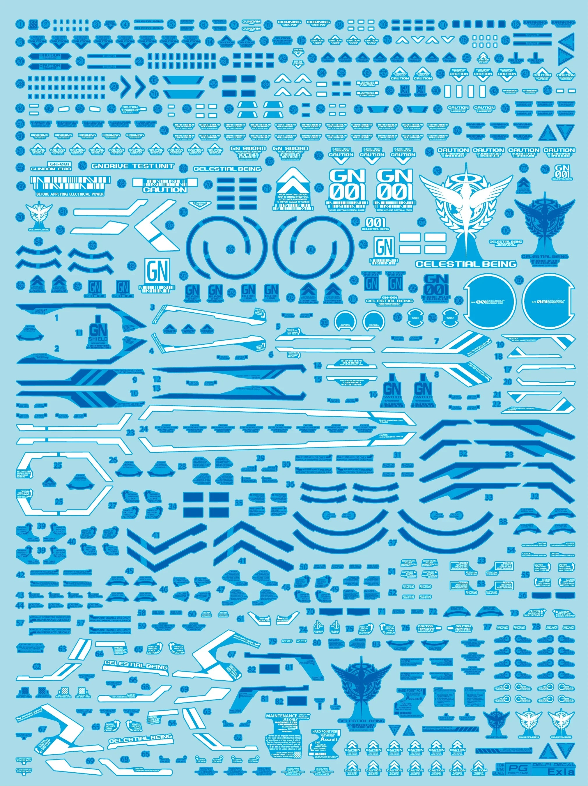 Delpi Holo Water Decal For PG Exia - A-Z Toy Hobby