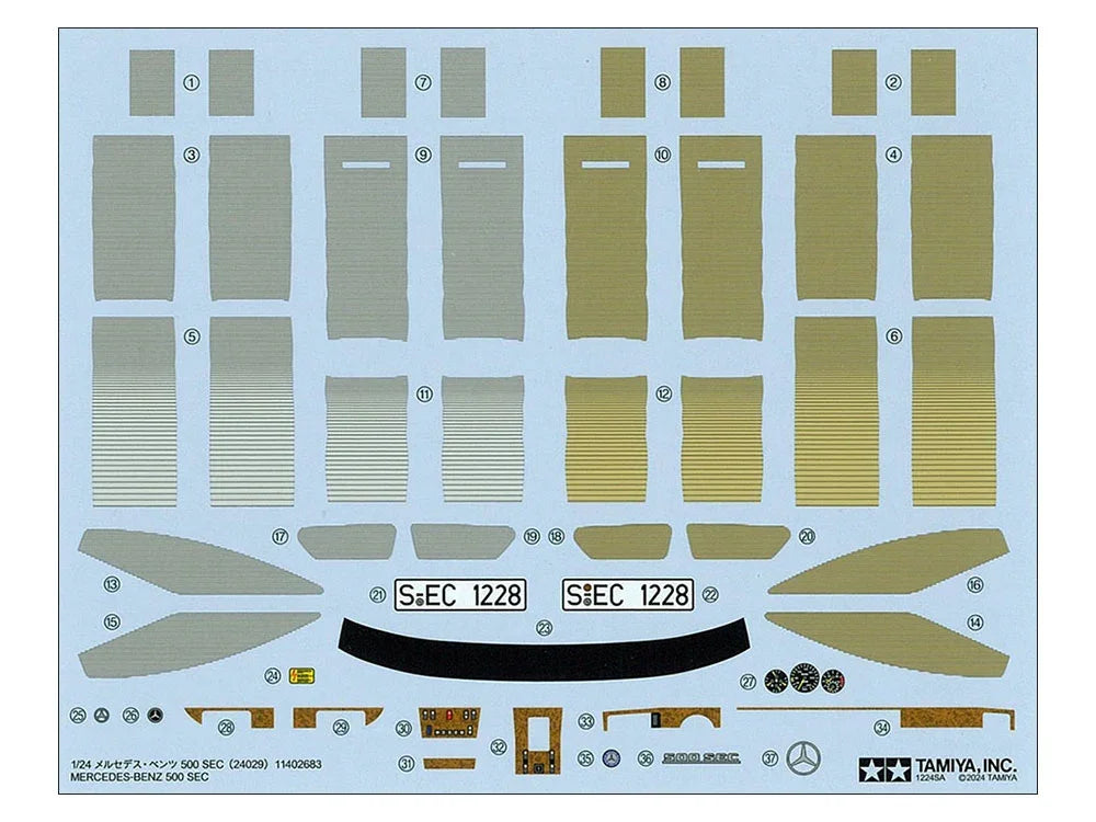 Tamiya 24029 Mercedes-Benz 500 SEC Kit C-429 1/24 Model Kit - A-Z Toy Hobby