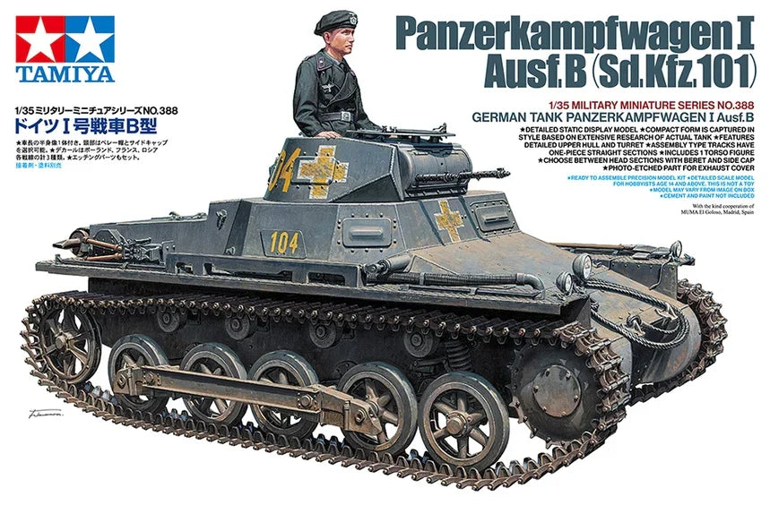 Tamiya 35388 German Tank Panzer I Ausf.B 1/35 Model Kit - A-Z Toy Hobby