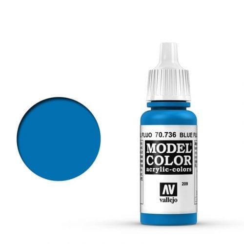 Vallejo 70736 Model Color 209 Fluorescent Blue Acrylic Paint 17ml - A-Z Toy Hobby