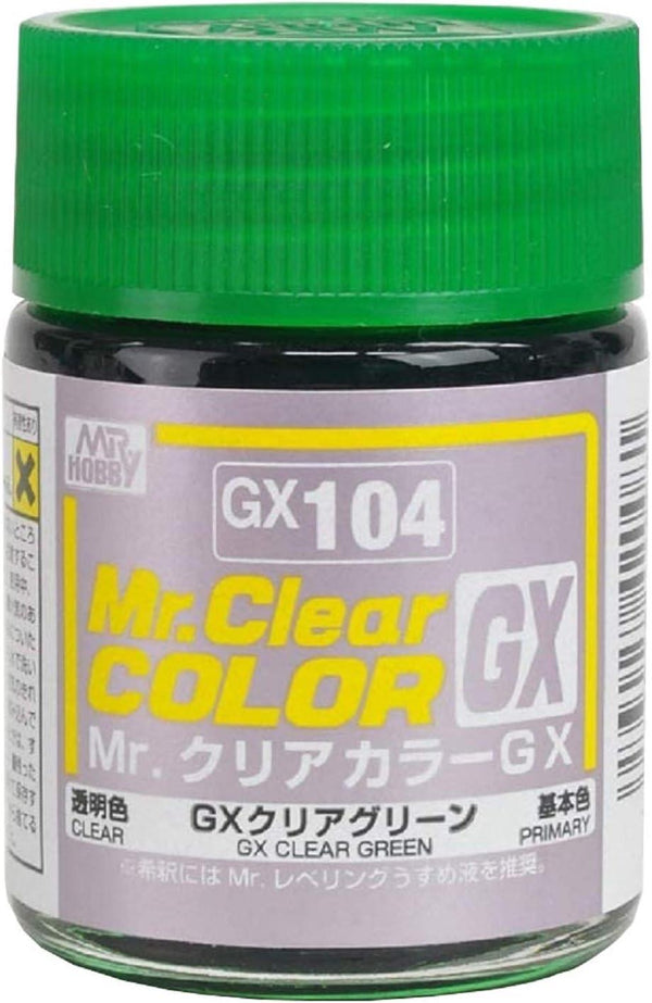 Mr. Hobby GX104 Mr. Clear Color GX Clear Green Lacquer Paint 18ml - A-Z Toy Hobby