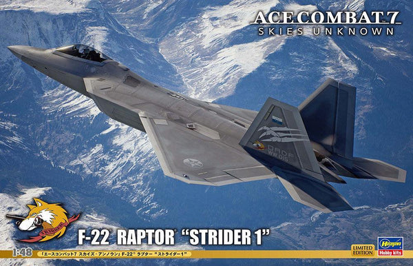 Hasegawa 52358 Ace Combat 7 Skies Unknown F-22 Raptor Strider 1 1/48 Model Kit - A-Z Toy Hobby