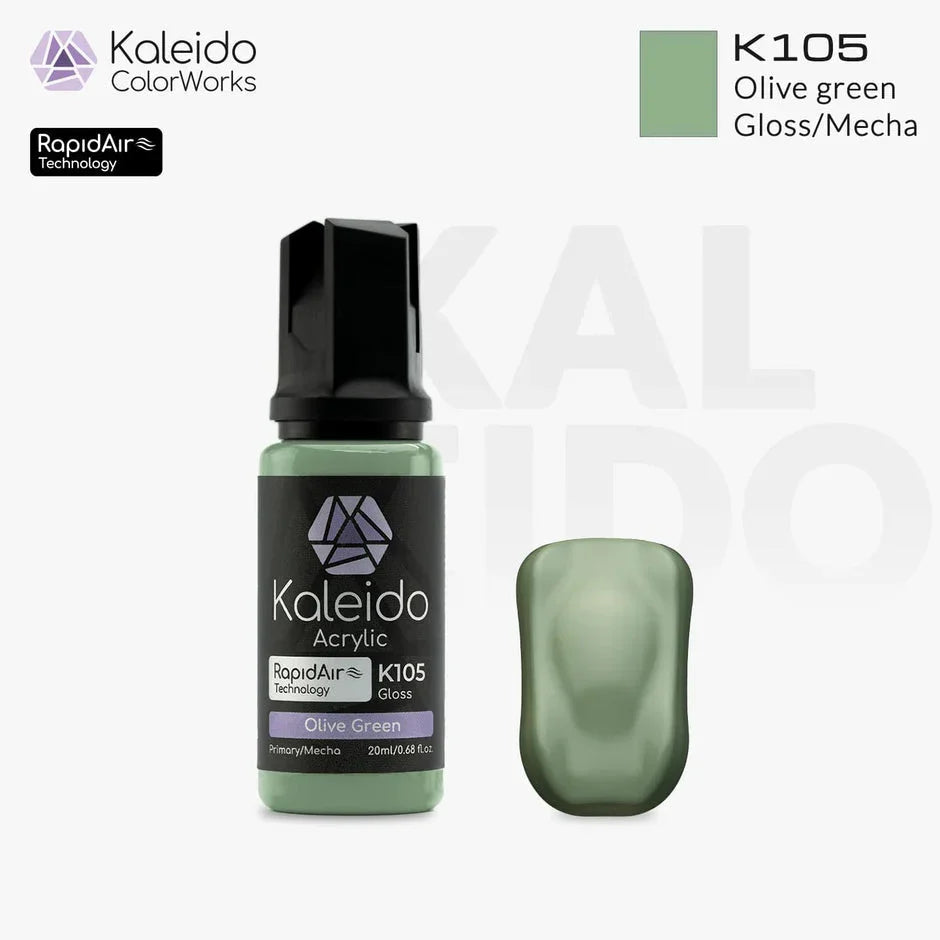 Kaleido K105 Mecha Colors Olive Green Acrylic Paint 20ml - A-Z Toy Hobby