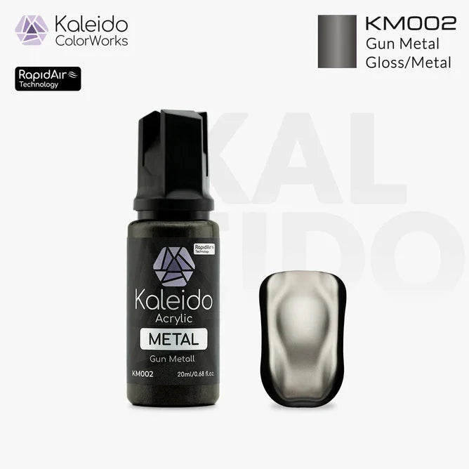Kaleido KM002 Metal Colors Gun Metal Acrylic Paint 20ml - A-Z Toy Hobby