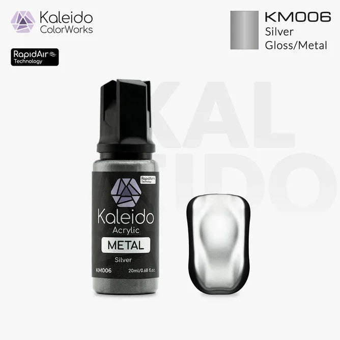 Kaleido KM006 Metal Colors Silver Acrylic Paint 20ml - A-Z Toy Hobby