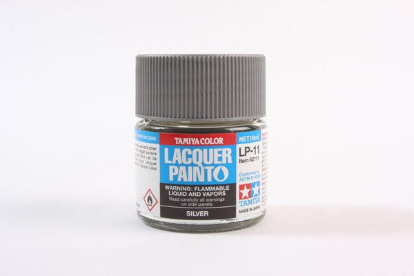 Tamiya 82111 LP-11 Silver Lacquer Paint 10ml TAM82111 - A-Z Toy Hobby