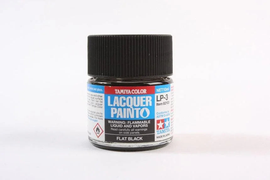 Tamiya 82103 LP-3 Flat Black Lacquer Paint 10ml TAM82103 - A-Z Toy Hobby