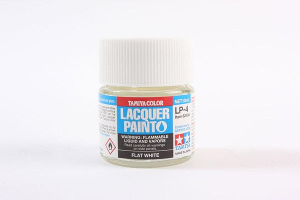 Tamiya 82104 LP-4 Flat White Lacquer Paint 10ml TAM82104 - A-Z Toy Hobby