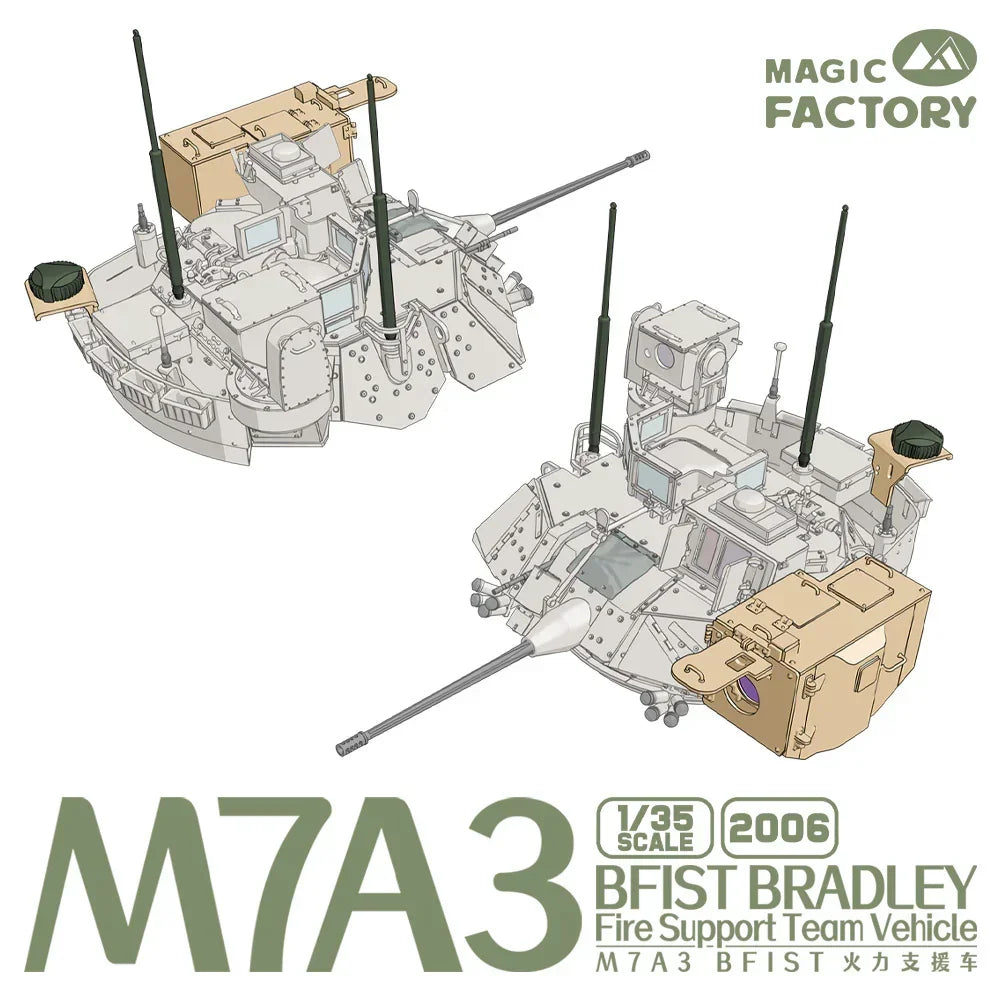 Magic Factory 2006 M7A3 BFIST Bradley Fire Support Vehicle 1/35 Model Kit - A-Z Toy Hobby