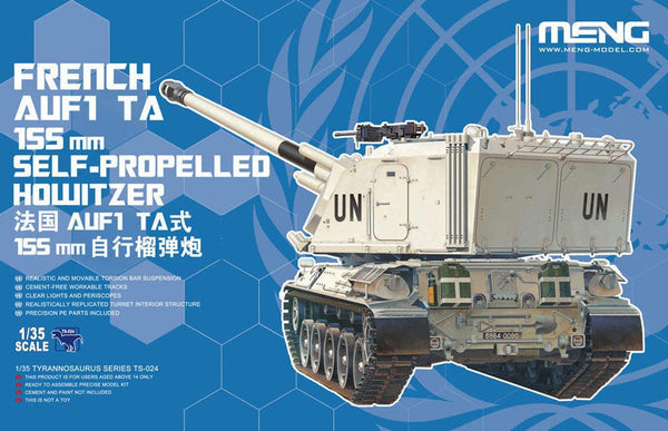 Meng AUF1 TA 155mm Self-Propelled Howitzer French Tank (UN & NATO Markings) 1/35 Model Kit - A-Z Toy Hobby
