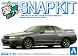 Aoshima Snap Kit 14-GG Nissan R32 Skyline GT-R (Gunmetallic Gray) 1/32 Model Kit