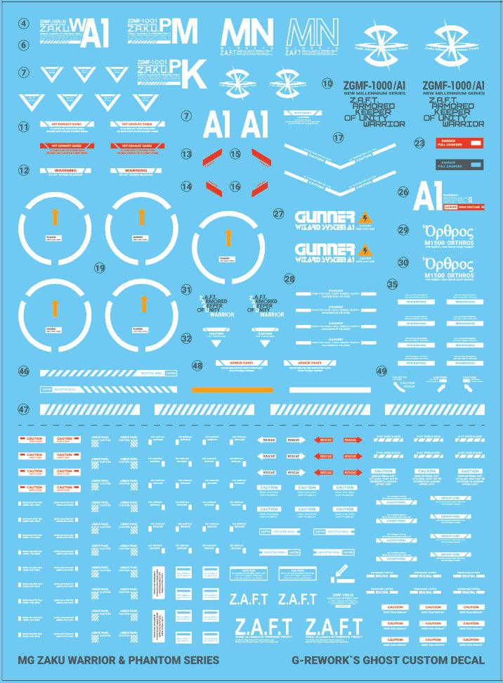 G-Rework Water Decal For MG Gunner Zaku Warrior - A-Z Toy Hobby