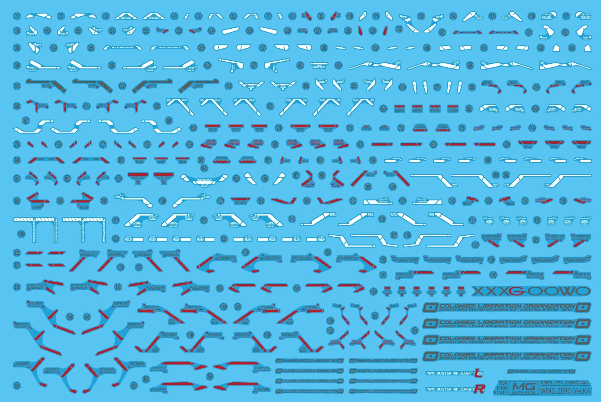 Delpi Water Decal For MG Wing Zero EW Ver. Ka - A-Z Toy Hobby