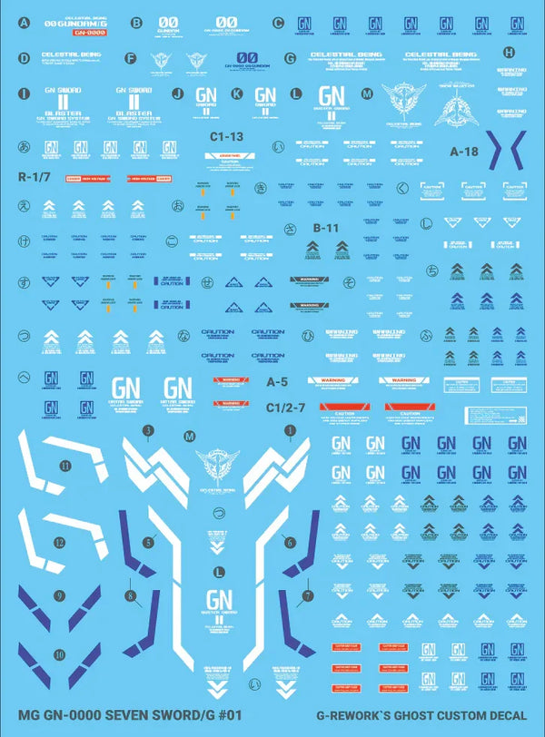 G-Rework Water Decal For MG 00 Seven Sword