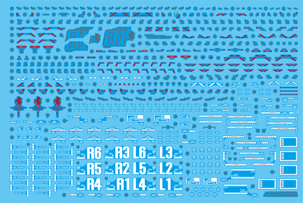 Delpi Water Decal For MGEX Unicorn Ver. Ka - A-Z Toy Hobby