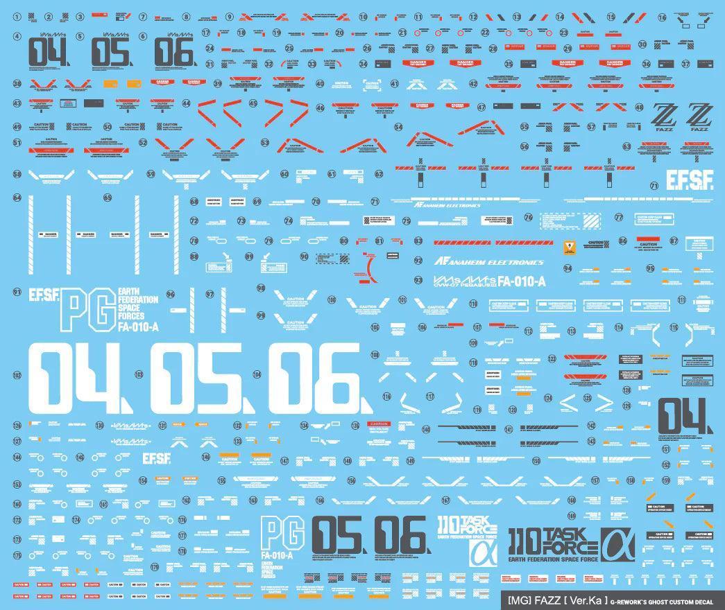 G-Rework Water Decal For MG Fazz Ver. Ka - A-Z Toy Hobby