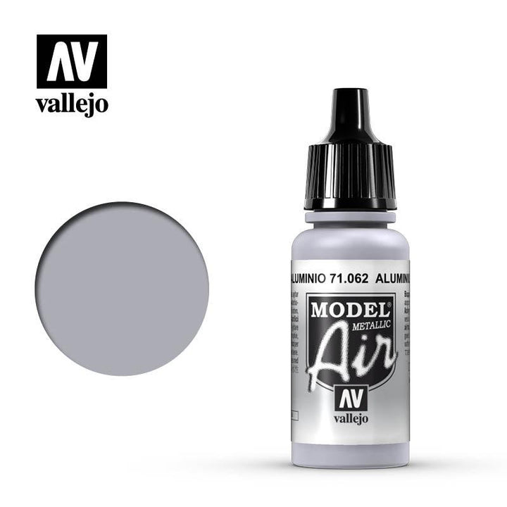 Vallejo 71062 Model Air Aluminum (Metallic) Acrylic Paint 17ml - A-Z Toy Hobby