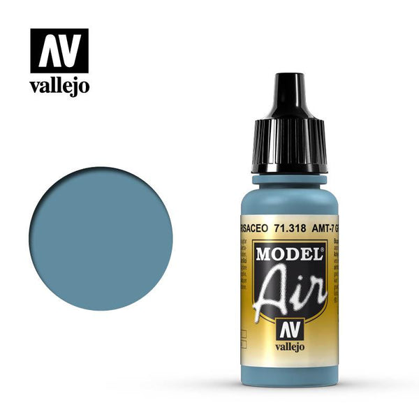 Vallejo 71318 Model Air AMT-7 Greyish Blue Acrylic Paint 17ml - A-Z Toy Hobby