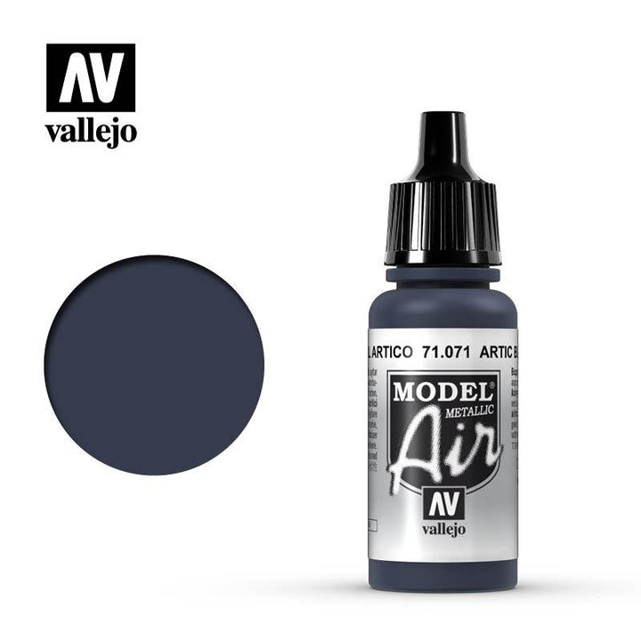 Vallejo 71071 Model Air Arctic Blue (Metallic) Acrylic Paint 17ml - A-Z Toy Hobby