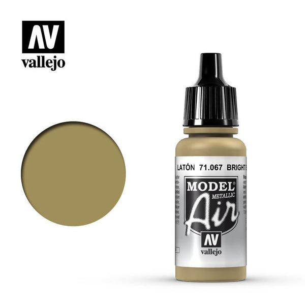 Vallejo 71067 Model Air Bright Brass (Metallic) Acrylic Paint 17ml - A-Z Toy Hobby