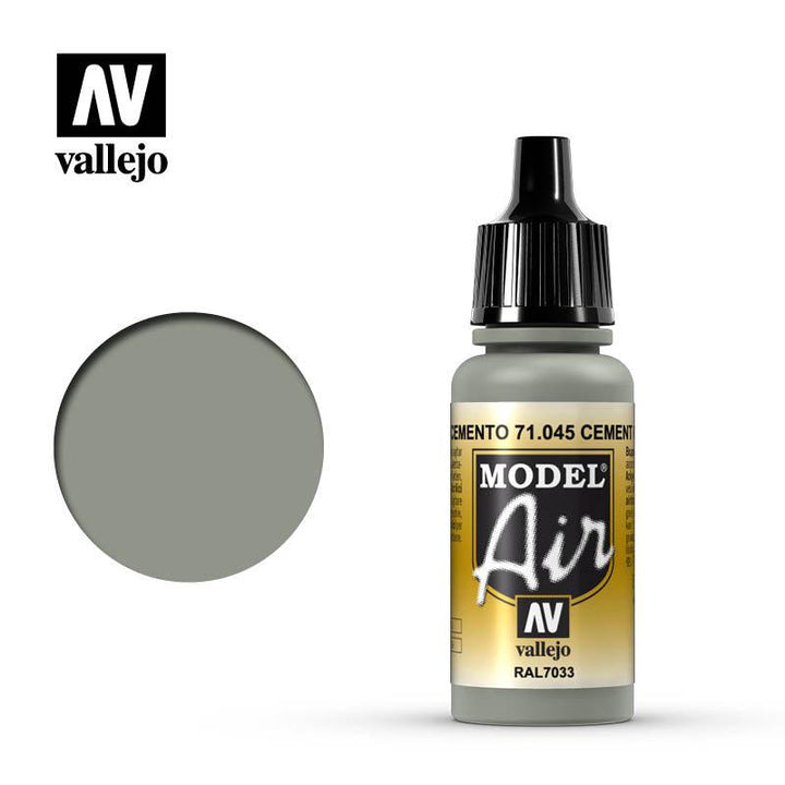 Vallejo 71045 Model Air Cement Gray Acrylic Paint 17ml - A-Z Toy Hobby