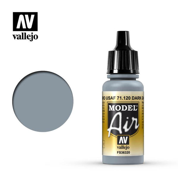 Vallejo 71120 Model Air Dark Ghost Gray Acrylic Paint 17ml - A-Z Toy Hobby