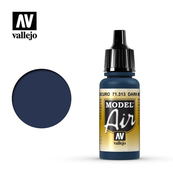 Vallejo 71313 Model Air Dark Mediterranean Blue Acrylic Paint 17ml - A-Z Toy Hobby