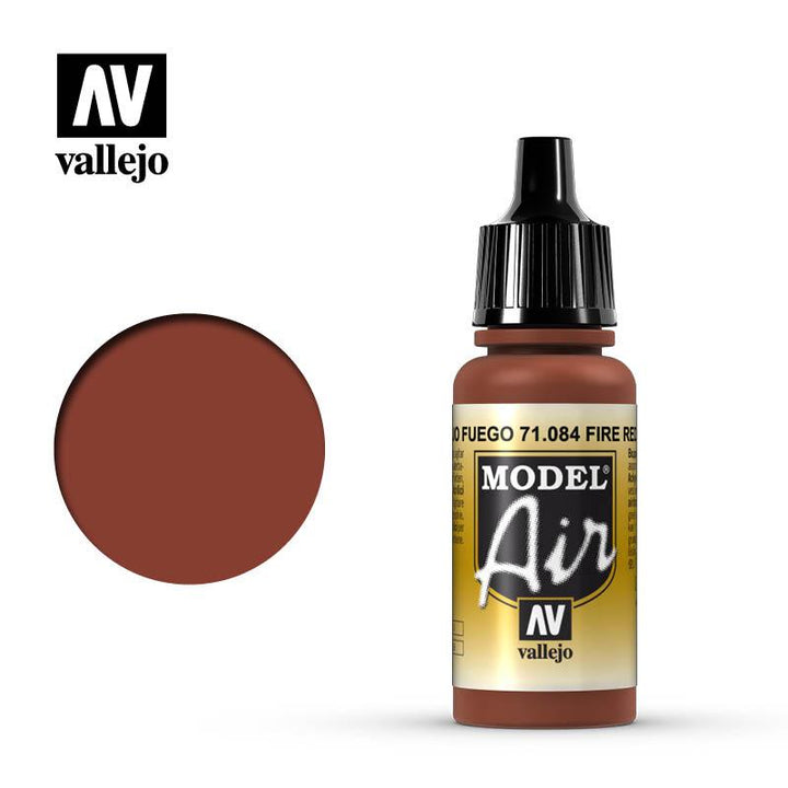 Vallejo 71084 Model Air Fire Red Acrylic Paint 17ml - A-Z Toy Hobby