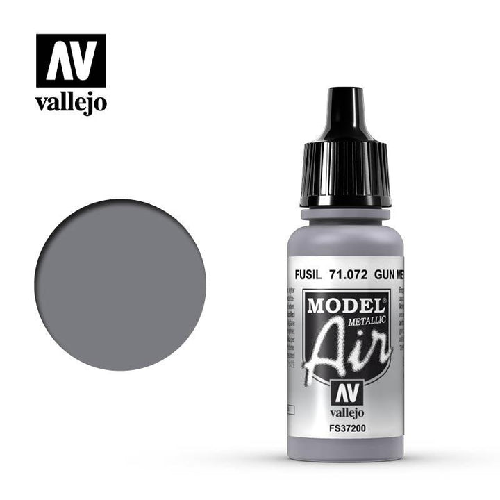 Vallejo 71072 Model Air Gunmetal (Metallic) Acrylic Paint 17ml - A-Z Toy Hobby