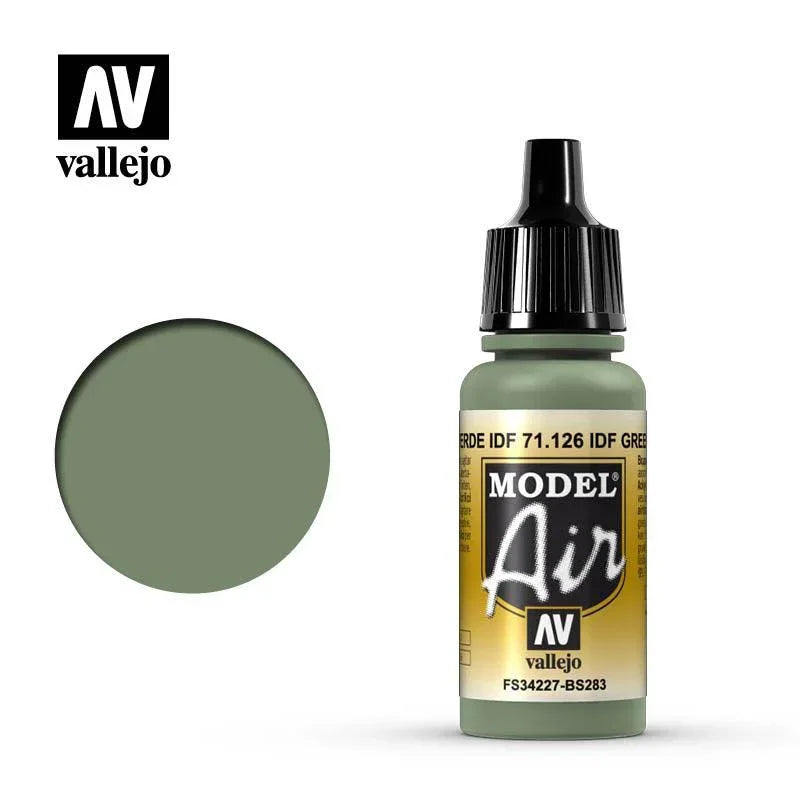 Vallejo 71126 Model Air IDF/IAF Green Acrylic Paint 17ml - A-Z Toy Hobby