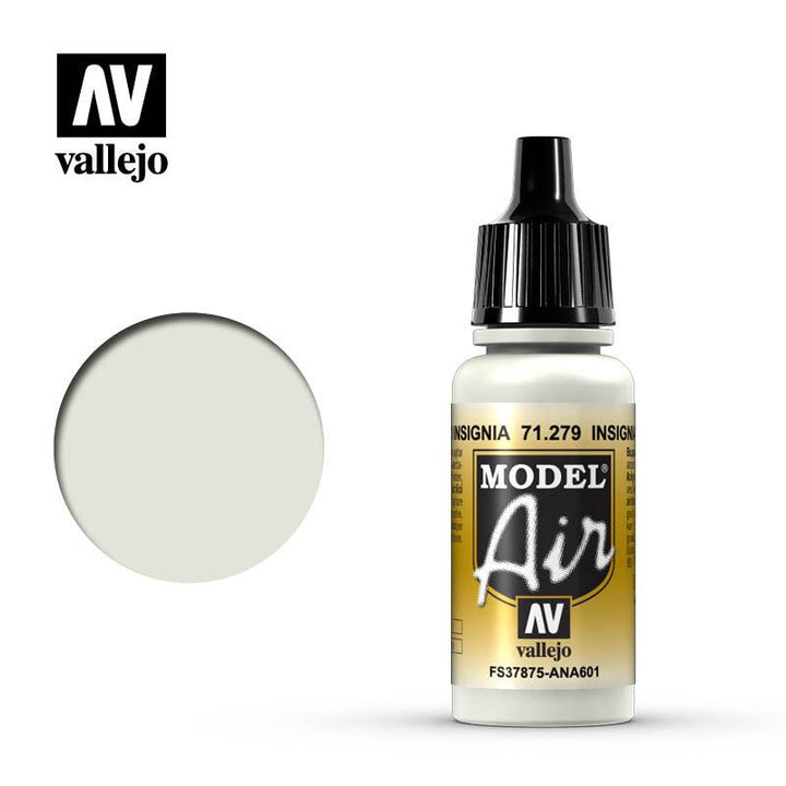 Vallejo 71279 Model Air Insignia White Acrylic Paint 17ml - A-Z Toy Hobby