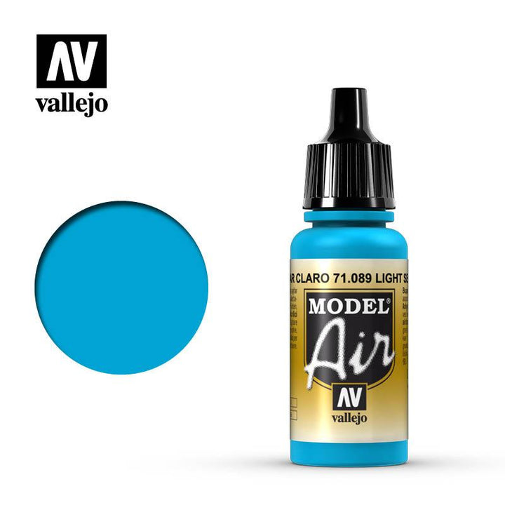 Vallejo 71089 Model Air Light Sea Blue Acrylic Paint 17ml - A-Z Toy Hobby