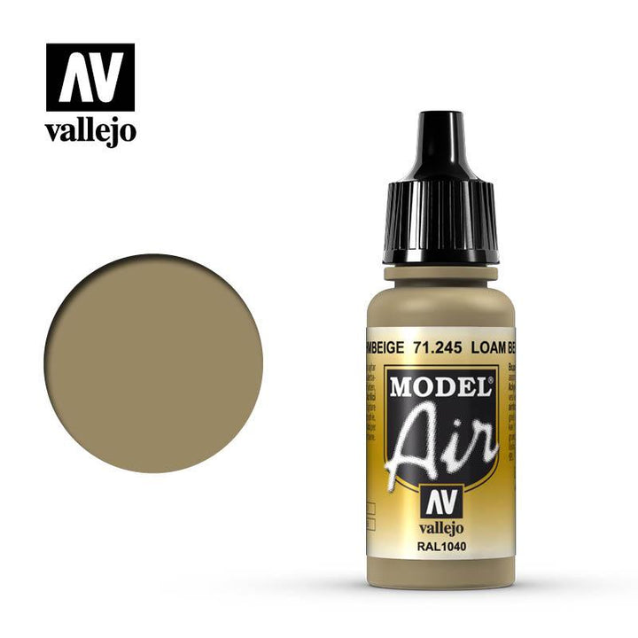 Vallejo 71245 Model Air Loam Beige Acrylic Paint 17ml - A-Z Toy Hobby