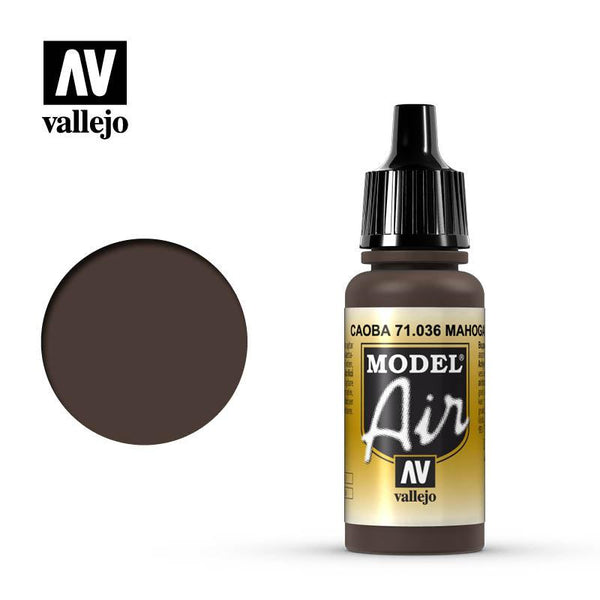 Vallejo 71036 Model Air Mahogany Acrylic Paint 17ml - A-Z Toy Hobby