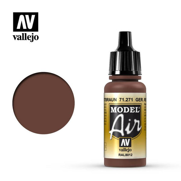 Vallejo 71271 Model Air German Red Brown Acrylic Paint 17ml - A-Z Toy Hobby