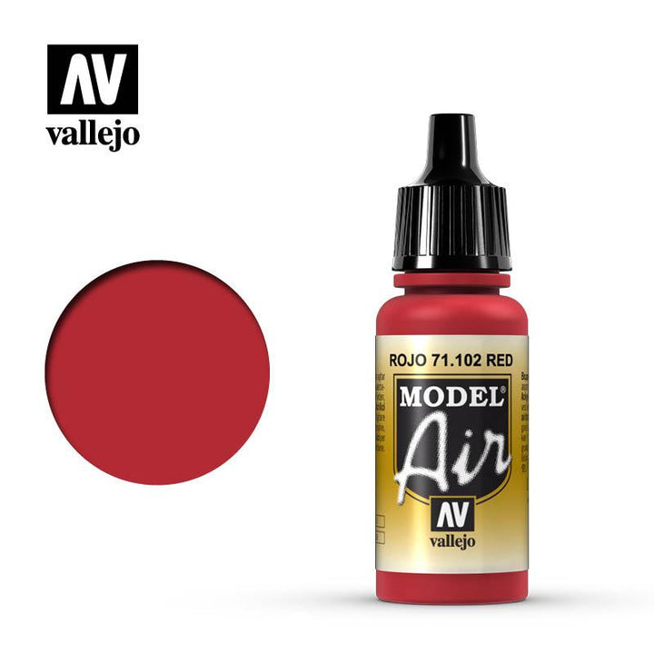 Vallejo 71102 Model Air Red Acrylic Paint 17ml - A-Z Toy Hobby