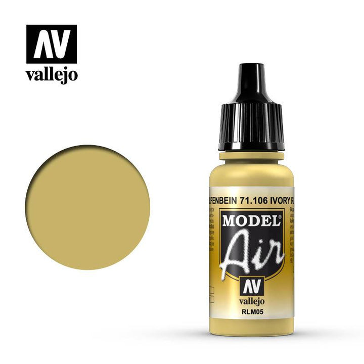 Vallejo 71106 Model Air Ivory RLM05 Acrylic Paint 17ml - A-Z Toy Hobby