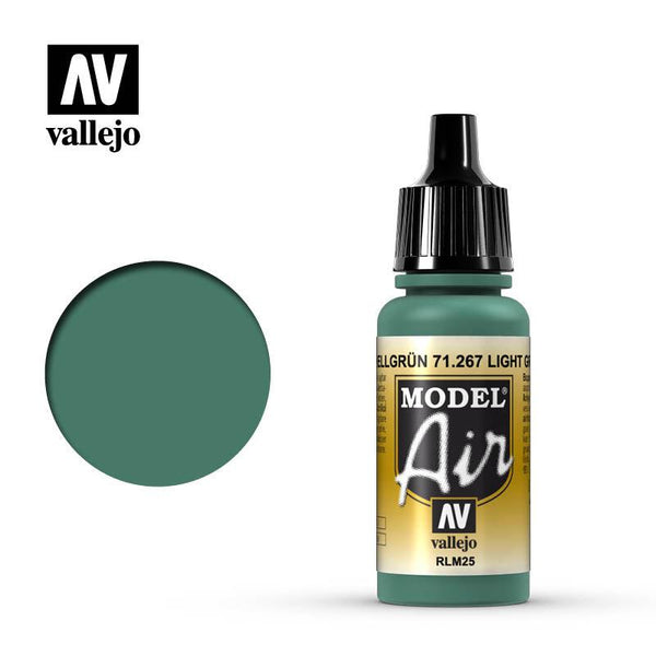 Vallejo 71267 Model Air Light Green RLM25 Acrylic Paint 17ml - A-Z Toy Hobby