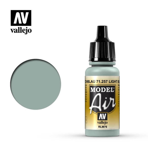 Vallejo 71257 Model Air Light Blue RLM76 Acrylic Paint 17ml - A-Z Toy Hobby