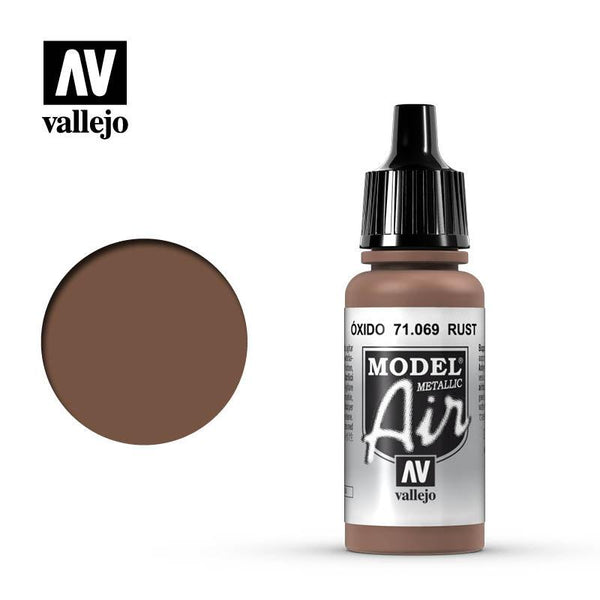 Vallejo 71069 Model Air Rust (Metallic) Acrylic Paint 17ml - A-Z Toy Hobby