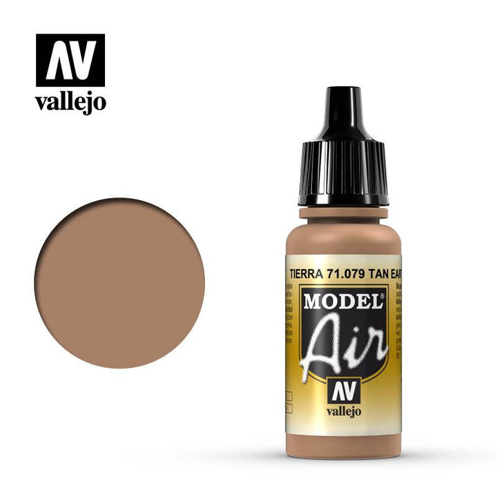 Vallejo 71079 Model Air Tan Earth Acrylic Paint 17ml - A-Z Toy Hobby