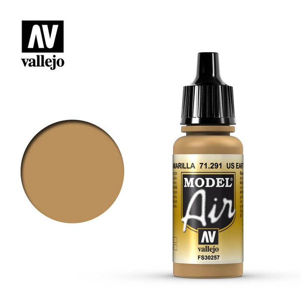 Vallejo 71291 Model Air US Earth Yellow Acrylic Paint 17ml - A-Z Toy Hobby