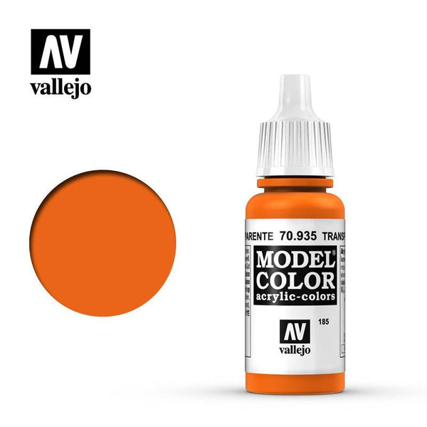 Vallejo 70935 Model Color 185 Transparent Orange Paint 17ml - A-Z Toy Hobby