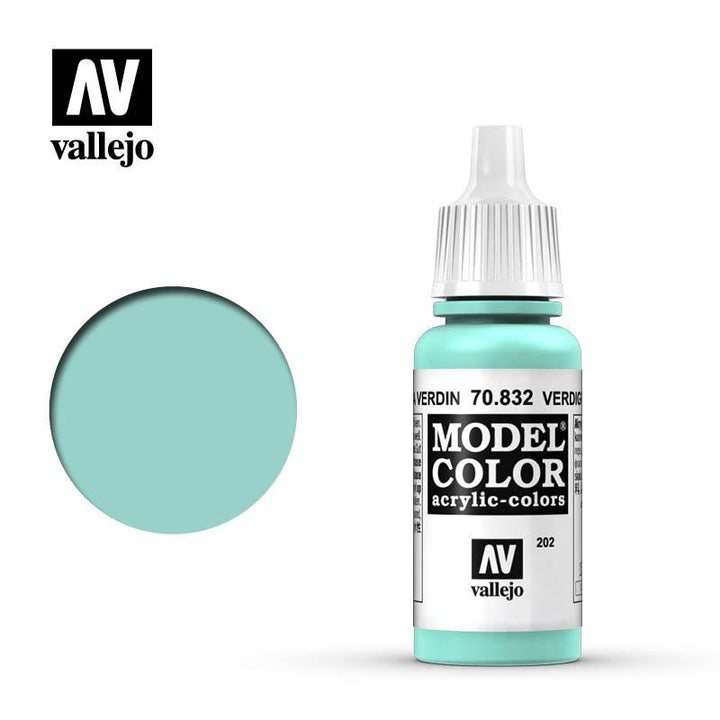 Vallejo 70832 Model Color 202 Verdigris Glaze Acrylic Paint 17ml - A-Z Toy Hobby